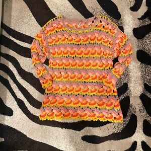 Colorful Crochet Sweater Dress